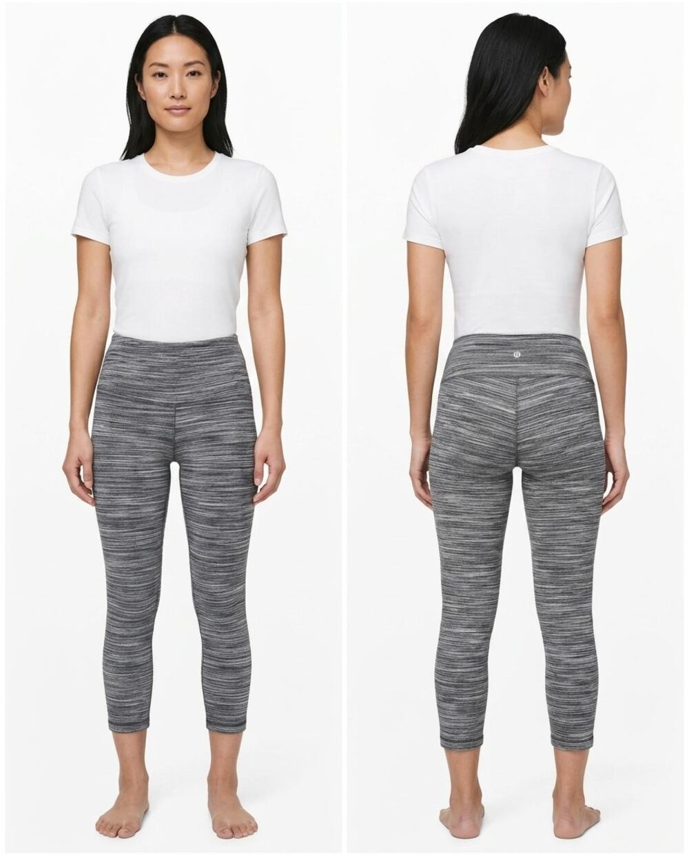 Lululemon LW5BD7S Gray Skinny Knit Space Dye Stretch Pants Women Size 4